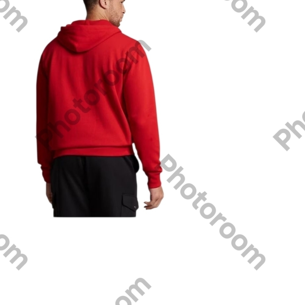 Y2K Polo Ralph Lauren Double Knit Red Full Zip Hoodie Mens Pony Logo Sweatshirt - Picture 14 of 14